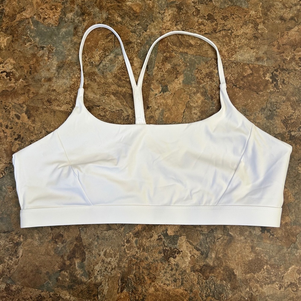 Running Girl Wireless Racerback Sports Bra Womens Size 3XL White Wirefree